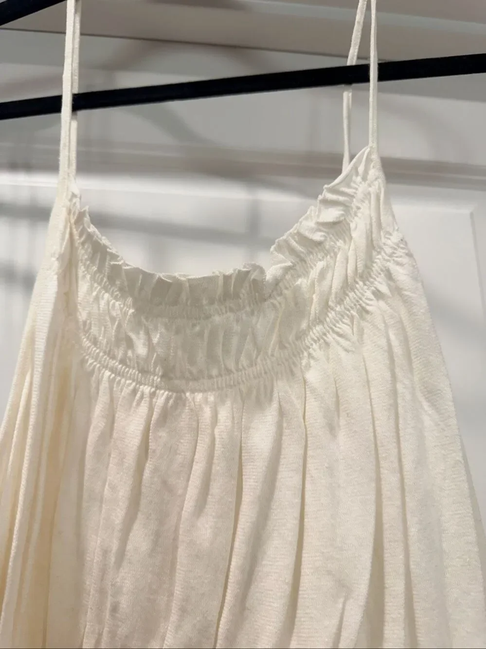 Free People Intimately Ivory Lace Trim Mini Slip Dress Boho Beach Sz XS